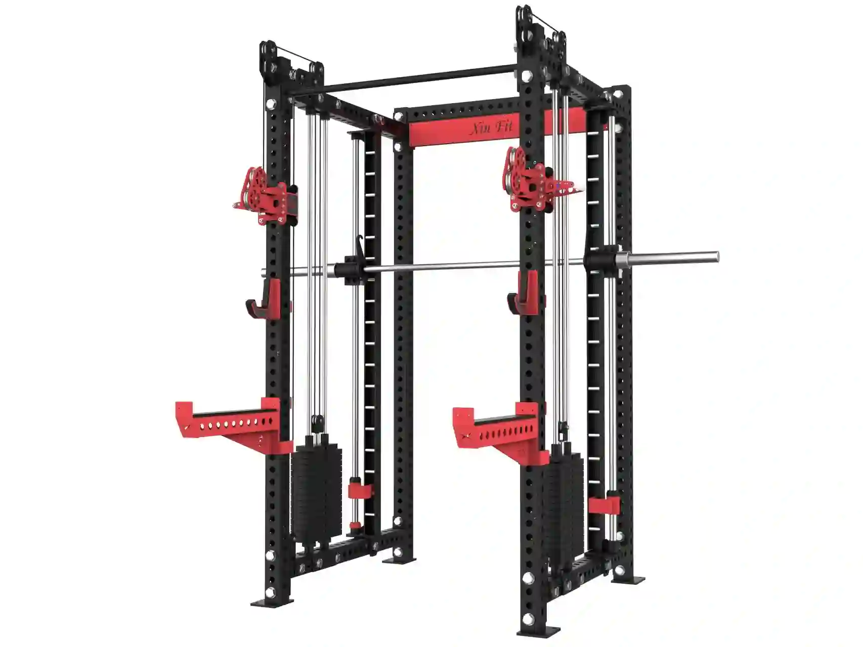 Rear Mounted Smith Machine with Movable Pulley